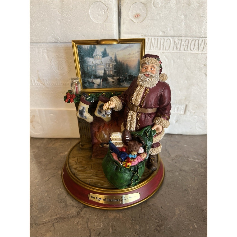 2003 The Lights of Christmas Thomas Kincaid Figurine Santa Light Up # 88684